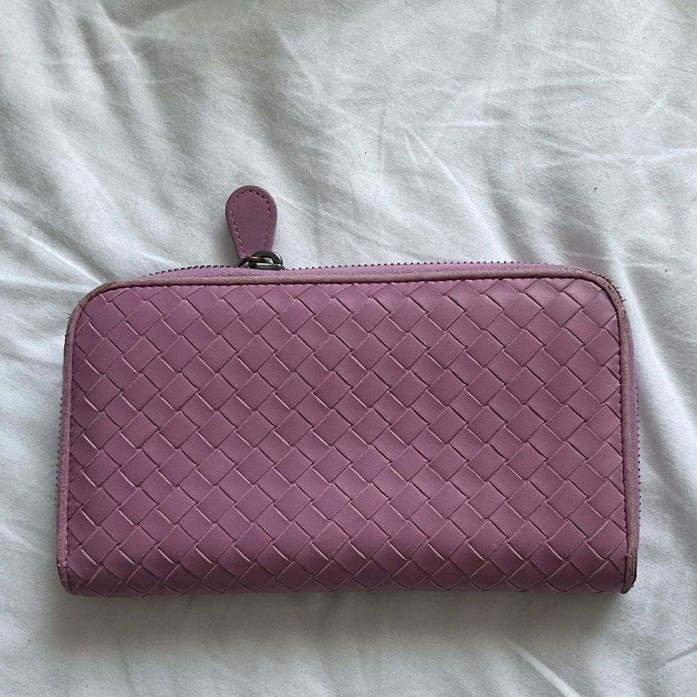 Bottega Veneta Zip Long Wallet Purple